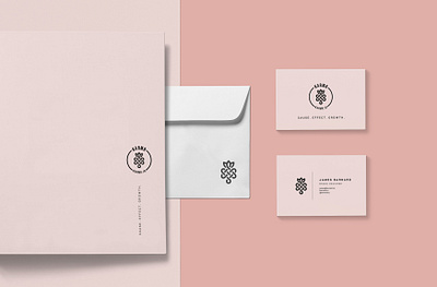 KARMR Stationary brand branding business cards design endless knot envelope illustrator karma logo mockups stationary