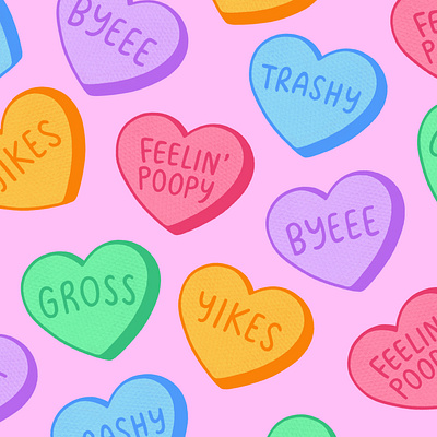 Anti-conversation hearts cute design feminist funny hearts illustration queer art sarcastic sassy valentines valentines day valentinesday