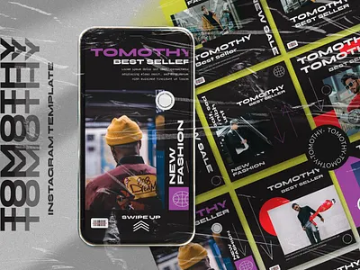 Tomothy Instagram template branding calor desgin design instagram instagram post instagram stories instagram template typography