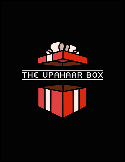 "THE UPAHAAR BOX" LOGO DESIGN FOR A GIFT SHOP branding design flat graphic design illustration illustrator logo logo design minimal typography vector