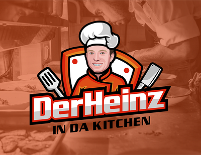 DerHeinz in da kitchen character chef cooking design drink food identity illustration logo man mascot restaurant sketch vector