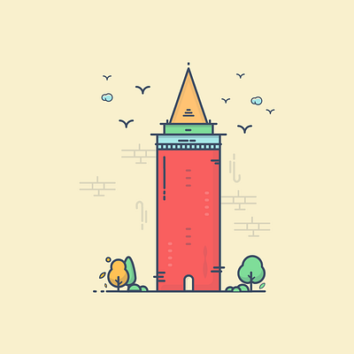 Galata Tower app branding design flat flat illustration graphics icon illustration illustrations illustrator istanbul logo logos turkey ui uidesign vector vector illustration vectorart web