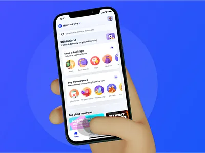 #1 - On-Demand Package Delivery App app design clean delivery app design illustraion illustration interface ios on demand app online store productdesign uber ui user experience ux vector