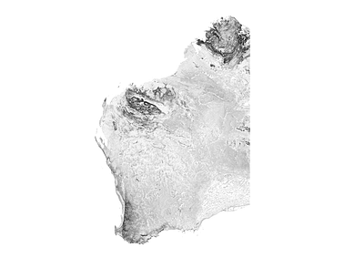 Western Australia - Black and white map australia illustration landscape map minimal mountain nature perth poster relief topographic topography wa western australia white