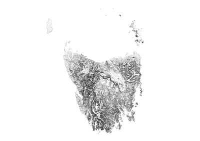 Tasmania - Black and white map australia hobart illustration landscape map minimal mountain nature poster relief tasmania topographic topography white