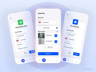 Scan and Fax Apps agency app design app ui clean color creative design fax illustration ios app mobile app design mobile ui scan ui uidesign ux