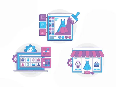 PixPix Image Editor Illustrations adobe illustrator customize editor flat icon icon a day illustration image editor line art logo pixel recolor vector