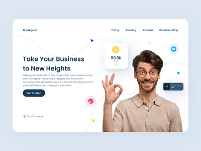 Sales Marketing Landing Page agency clean clean ui color design landingpage marketing marketing agency popular product sale sales page smartwebtech soft web web design web development webdesign website