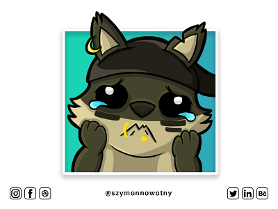 Twitch military cat cry emote #2 art artist artwork design designer digital digitalart emoteart emoteartist illustration szymonnowotny twitchemote twitchemotes