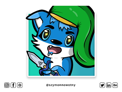 Twitch wolf link emote #4 art artist artwork creative creative design creative design design designer digital digitalart digitalpainting drawing emoteart illustration szymonnowotny twitchemote twitchemotes