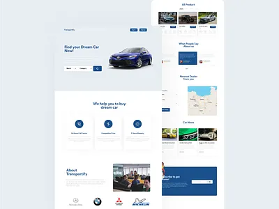 Transportify car carlandingpage design desktop e commerce e commerce design landingpage ui uix ux web