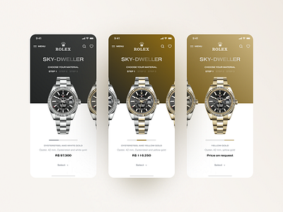 Rolex | Choice of model app app design ecommerce ecommerce app product product design product page productdesign products rolex ui ui ux ui design uidesign uiux ux ux ui ux design uxdesign uxui