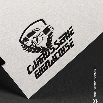 LOGO Carrosserie agencenomade artisan branding car carrosserie carte de visite france logo mockup redesign