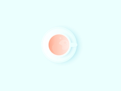 Coffee above coffee cup illustraion minimal minimalism vector