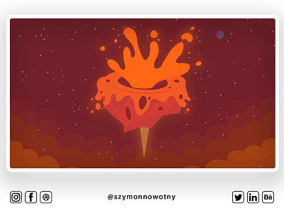 Planet fragment magma planet #3 art artist artwork design designer digital digital painting digitalart digitalpainting drawing dribbble emoteart illustration szymonnowotny