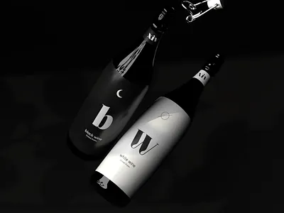 XIV Black and White Wine Bottles bottle brand branding design graphicdesign logos minimalist