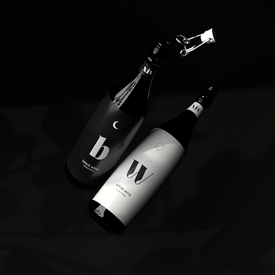 XIV Black and White Wine Bottles bottle brand branding design graphicdesign logos minimalist