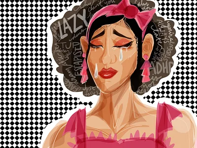 Health Promotion: "pretty in pink & perseverance." design disability educational emotion empower health healthcare illness illustration infographic medical design mental health awareness promotion ui women in illustration