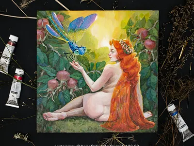 "A Fairy and Her Dragonfly" fantasy acrylic painting acrylic acrylic painting acrylicpainting art artwork canvas art character design characterdesign concept art fairy fairytale fantasy fantasy art fantasyart illustration painting portrait portrait art portrait illustration portrait painting