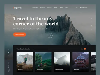 Travel Agency - Landing Page clean ui creative creative design digital agency landing page layout design minimal product design template travel agency ui ui design uiux design ux vacation web web design web designer web ui website