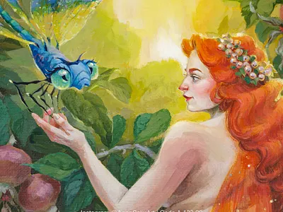 "A Fairy and Her Dragonfly" fantasy acrylic painting acrylic acrylic painting acrylicpainting art character design drawing fairy fairytale fantasy fantasy art fantasyart girl character girl illustration illustration illustration art painting portrait art portrait illustration portrait painting traditional art