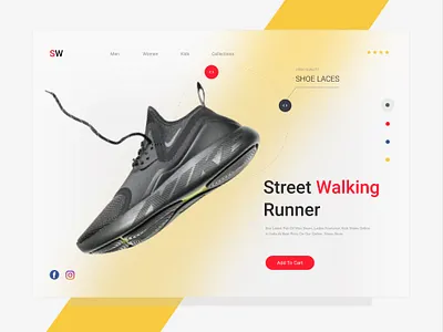 Street Runner Web Design cart creative daily ui design dribbblers ecommerce footwear graphic design morphism product shoe shoes ui ui design uiux user interface ux design vector web webdesign