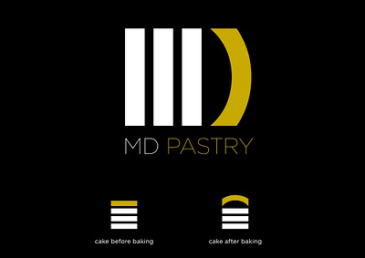 MD Pastry Concept Logo baker baking branding cake d design illustration letter lettering logo logos m minimal pastry sugar vector