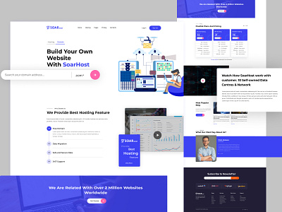 Soarhost Landing Page domain domainhosting host hosting hosting service illustration ui ui design uiuxdesign ux web webdesign