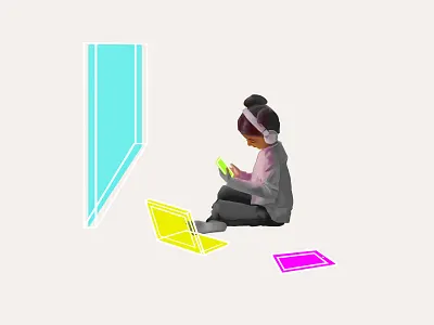 Editorial Illustration : Children & Tech digital illustration digital painting editorial editorial illustration illustration photoshop