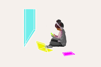 Editorial Illustration : Children & Tech digital illustration digital painting editorial editorial illustration illustration photoshop
