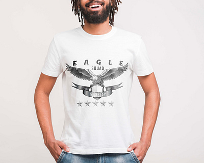 EAGLE SQUAD - Five Star tShirt Design || Free Download branding download free design eagle face art eagle vector five star free t shirt designs illustration t shirt t shirt design t shirt design in 2021 ui ux vector