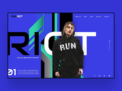 Run Riot Digital Agency Web Ui Concept branding digital fashion graphic design photography ui ui design ux ux design web design web designer web development