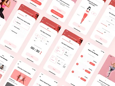 Minimalist Woman Workout Application clean design clean ui design first shot illustration splash screen ui ui design uidesign uiux uxdesign