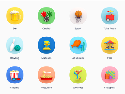 3D Icons - Traveling App 3d 3d app 3d aquarium 3d basketball 3d beer 3d bowling 3d casino 3d cinema 3d design 3d icons 3d models 3d museum 3d park 3d popcorn 3d shopping 3d yoga app firstshot icons