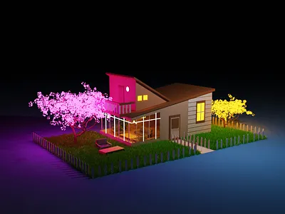 Urban Dreams 3d art 3d artist 3dart architecture design blender3d home illustration lowpoly3d modern photoshop trending uidesign