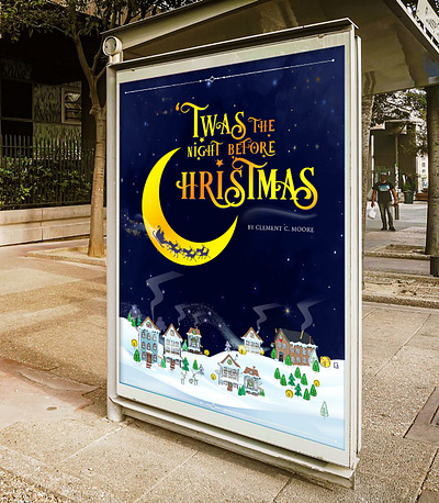 'Twas the Night Before Christmas - "COVER" ILLUSTRATION adobe illustrator christmas design illustration typography