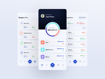 Financist - a personal financial management app budget design economic figma finance financial fintech flat management pfm transaction ui ui ux ux