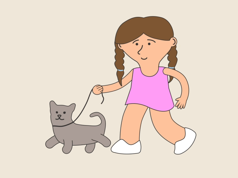 Go walk! animation character character design character illustration dog gif girl illustration walkcycle