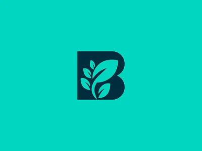 B leaf icon logo logo design logotype