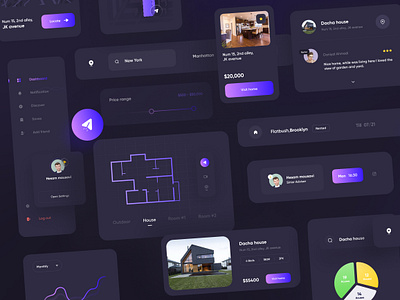 Real State Component 🏠 Dark version app ui dark chart component components dark dark app dark map dark mode graph dark location minimal profiles real state real state components real state website renting search dark ui uiux