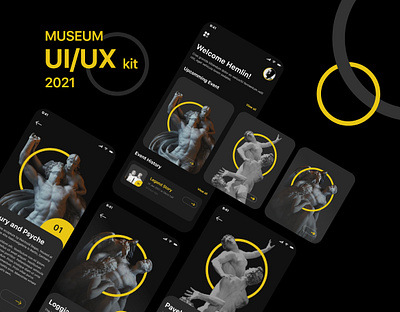 Museum UI/UX Kit 2021 Freebie app free freebie freebies ios ios app museum museum of art museums museumtoto ui ui kit uiux ux