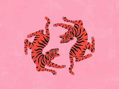 Tigers art brand brand identity branding design graphic design illustration illustration design print tiger tigers
