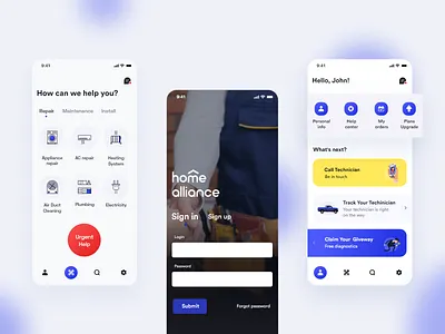 Handyman Service App app book a technician handyman ios ios app ios app design mobile mobile design technician technician app