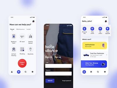 Handyman Service App app book a technician handyman ios ios app ios app design mobile mobile design technician technician app