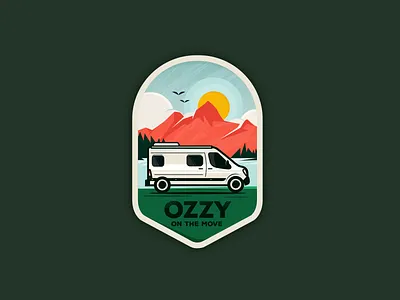 logo badge adventure badge branding illustration mountines van vanlife vector vintage