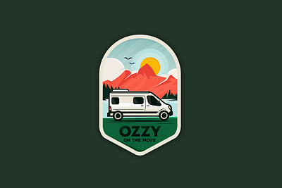 logo badge adventure badge branding illustration mountines van vanlife vector vintage