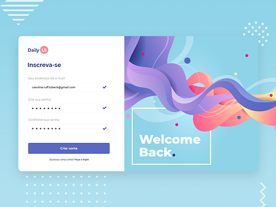 #001 Daily UI Challenge - Inscreva-se design flat minimal ui web