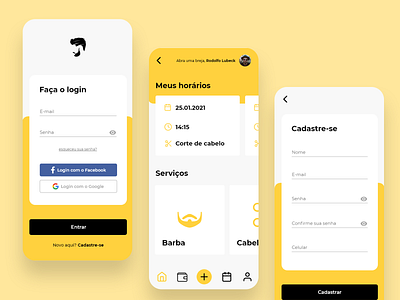 App - Barbershop app design flat mobile ui