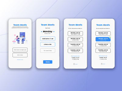Team Meets blue figma illustration meeting meeting app mobile mobile app mobile design teams ui ui design