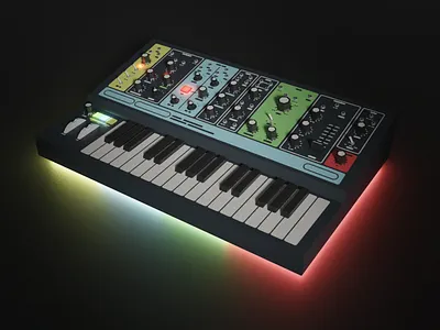 Moog Grandmother 3D 3d blender grandmother lowpoly moog synth synthesizer